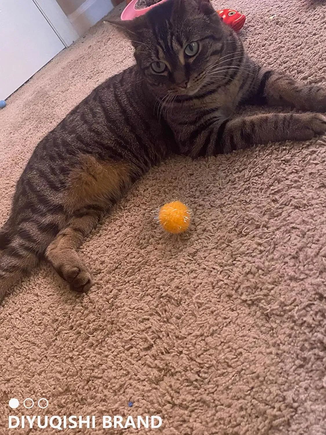 100 PCS Cat Toy Balls Interactive Sturdy Play Toys Soft Fuzzy Balls for Indoor Fun and Exercise Suitable for All Cat Breeds