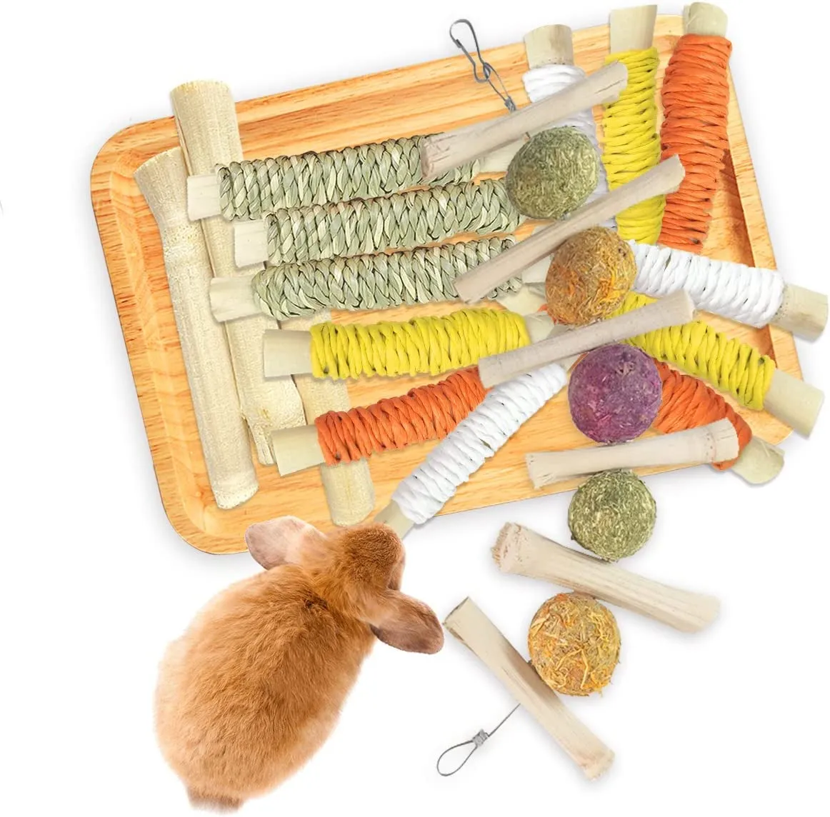 150g Rabbit Chew Toys, Rabbit treats made from natural sweet bamboo, Keep clean teeth and healthy gums, best bunny chew toys for Rabbits, Hamsters, Chinchillas, Guinea Pigs, bunny, Squirrels ect