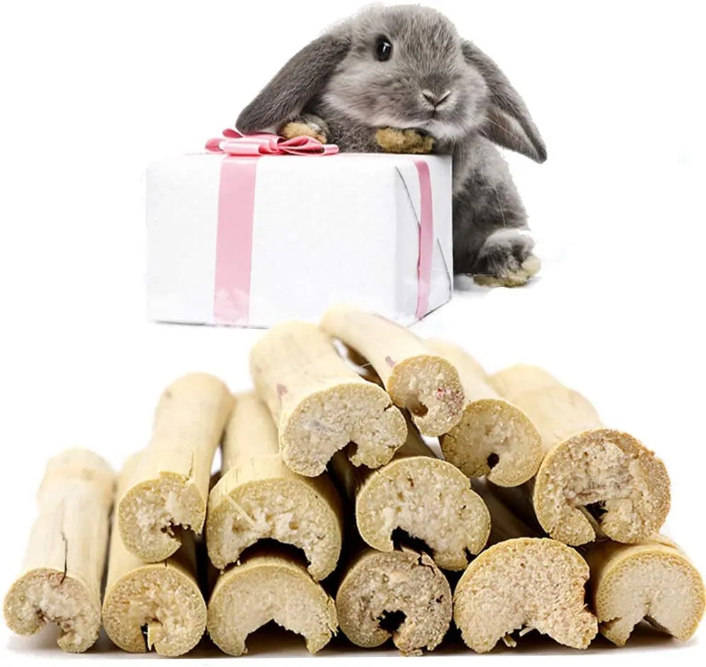 150g Rabbit Chew Toys, Rabbit treats made from natural sweet bamboo, Keep clean teeth and healthy gums, best bunny chew toys for Rabbits, Hamsters, Chinchillas, Guinea Pigs, bunny, Squirrels ect