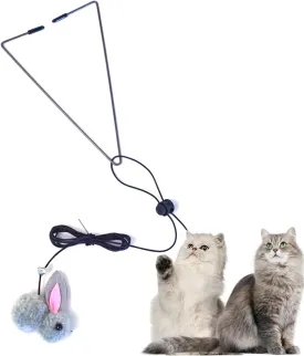 55 TRENDS Hanging Cat Toy Retractable Hanging Interactive Teaser Indoor Cats Kitten Exercise Playing Chase Toys Rabbit Shape (Pack of 1)