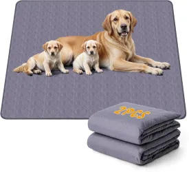 60x48 Washable Pee Pads for Dogs, 2 Pack Reusable Puppy Pads, Waterproof & Leakproof Non-Slip Pet Pee Pads, 4 Layer Design Reusable Pet Training Pads for Dogs, Cats, Bunny, Grey