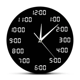 Analogous Digital Wall Clock Humorously Designed Round Wall Clock In Digital Display Indoor Home Decor Simple Clock Wall Watch