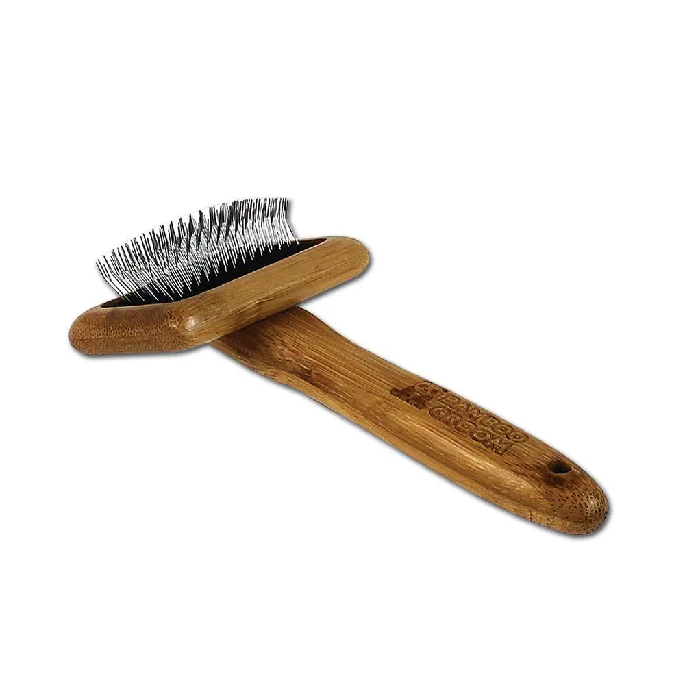 Bamboo Groom Slicker Brush with Stainless Steel Pins Dog Supply