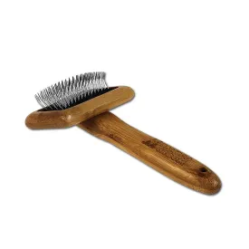Bamboo Groom Slicker Brush with Stainless Steel Pins Dog Supply