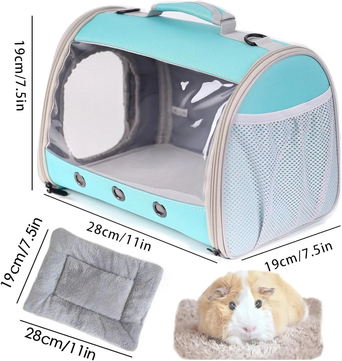 Bearded Dragon Travel Carrier Backpack,Lizard Backpack Carrier,Space Capsule Clear Bubble Window Astronaut Reptile Carrier Backpack for Guinea Pig,Sugar Glider,Bunny (Green, TPU Carrier MAT)