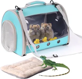 Bearded Dragon Travel Carrier Backpack,Lizard Backpack Carrier,Space Capsule Clear Bubble Window Astronaut Reptile Carrier Backpack for Guinea Pig,Sugar Glider,Bunny (Green, TPU Carrier MAT)