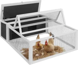 Chicken Coop with Run, 50in Rabbit Hutch Bunny Cage, Indoor Outdoor Tortoise House Habitat Guinea Pig Cage with Waterproof Asphalt & Openable Roof and Side Door for Small Animals Duck Rabbit Hen
