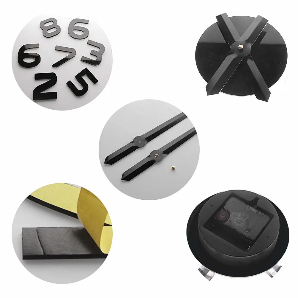 DIY Barber Shop Giant Wall Clock With Mirror Effect Barber Toolkits Decorative Frameless Clock Watch Hairdresser Barber Wall Art