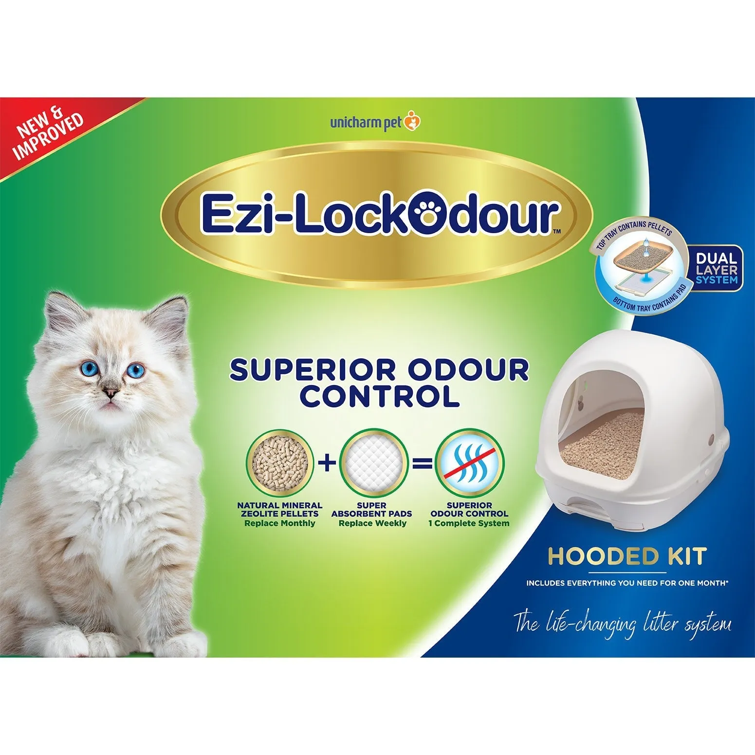 Ezi-LockOdour Dual Layer Cat Litter System Hooded Cat Litter Tray^^^