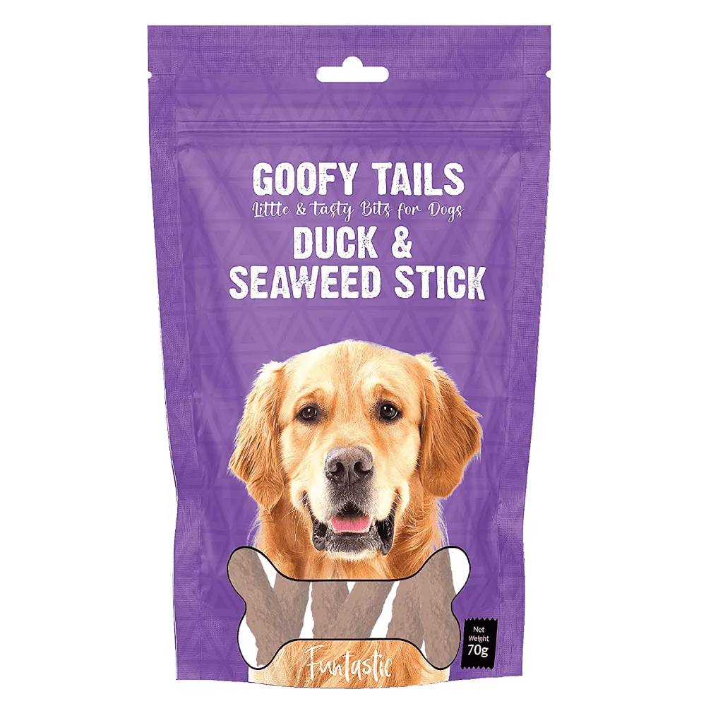 Goofy Tails Duck & Seaweed Stick Dog Treats