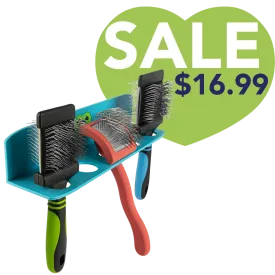 Hanging Brush Holder Cyan by PetStore.Direct