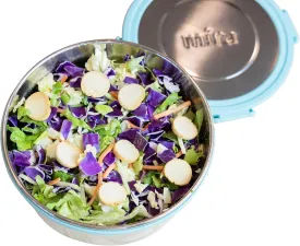 MIRA 6 Cup Stainless Steel Salad Bowl - Portable Lunch Container with Secure Lid - To-Go Size, Frost