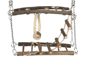 Natural Wooden Suspension Bridge 27X17X7Cm