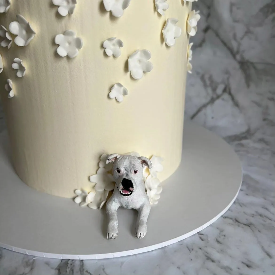 Peeking custom pet wedding cake topper