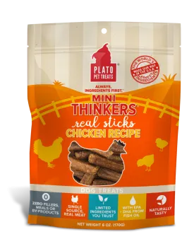 Plato Mini Thinkers Chicken Meat Stick Dog Treats
