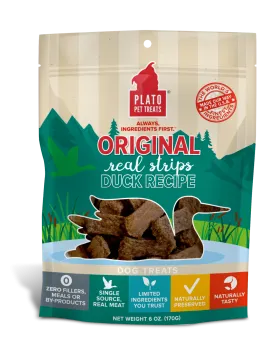 Plato Real Strips Duck Meat Bar Dog Treats