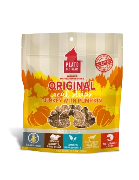 Plato Real Strips Turkey With Pumpkin Meat Bar Dog Treats Plato Real Strips Turkey With Pumpkin Meat Bar Dog Treats