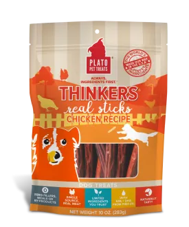 Plato Thinkers Chicken Meat Stick Dog Treats (10-oz)