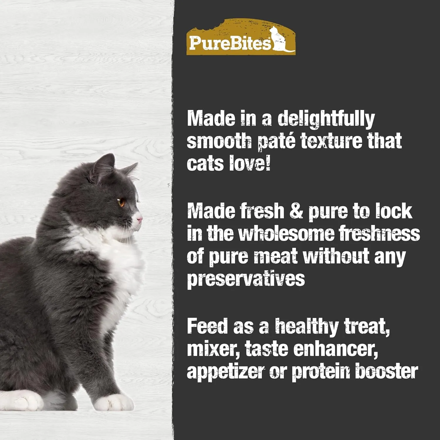 PureBites 100% Pure Chicken & Pumpkin Pate Cat Treat, Single 2.5oz can, only 2 Ingredients, case of 12
