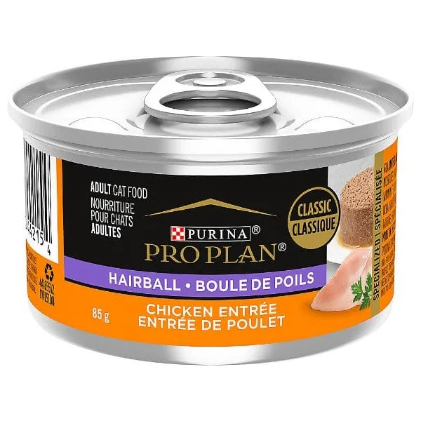 Purina Pro Plan Hairball Chicken Entrée in Gravy Canned Cat Food, 85g