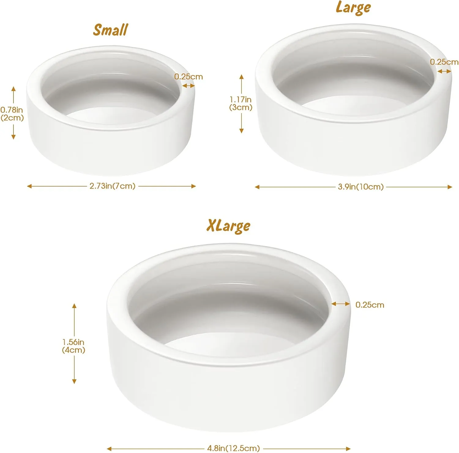 Reptile Food Dish Bowl, Worm Water Dish Small (2.75in) Lizard Gecko Ceramic Pet Bowl, Mealworms Bowls for Leopard Bearded Dragon Chameleon Hermit Crab Dubia Cricket Anti-Escape Superworm Feeder 2 Pack