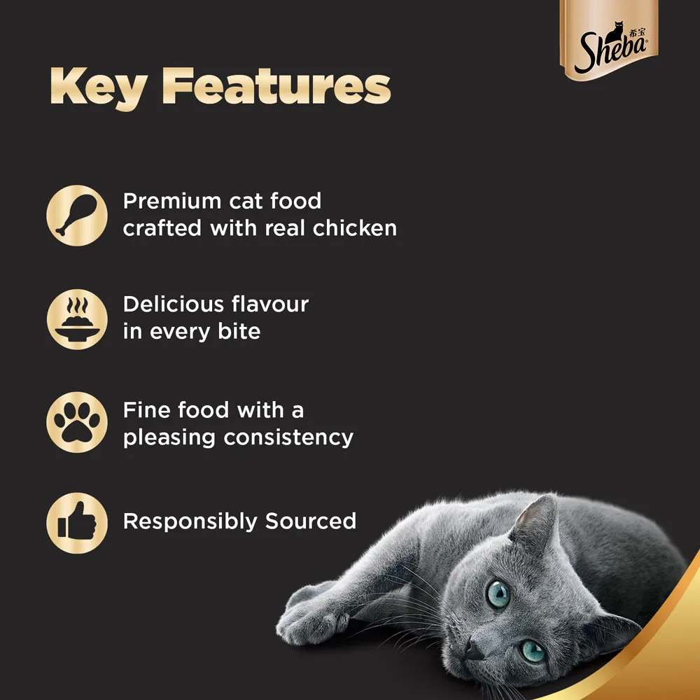 Sheba Chicken Loaf Premium Kitten (2 to 12 Months) Wet Food and Chicken All Life Stage Cat Dry Food Combo