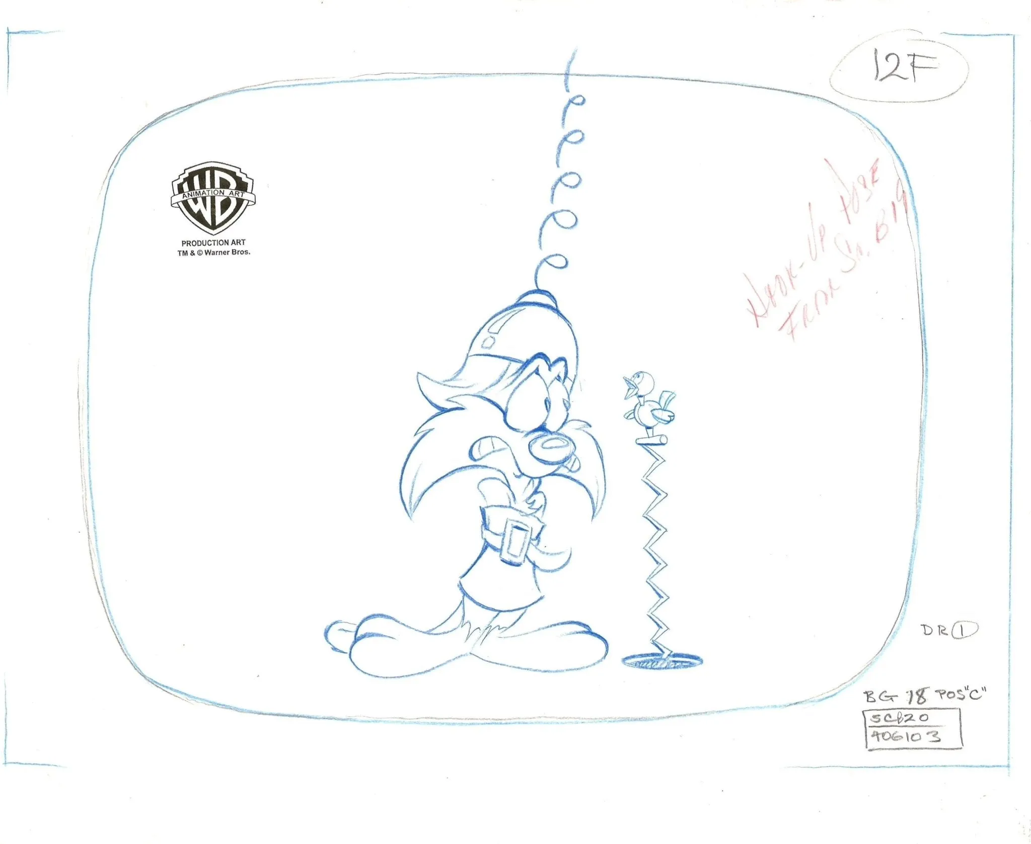 Tiny Toons Original Production Drawing: Furrball