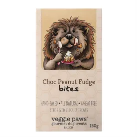 Veggie Paws Gourmet Dog Treats Bites 150g - Choc Peanut Fudge