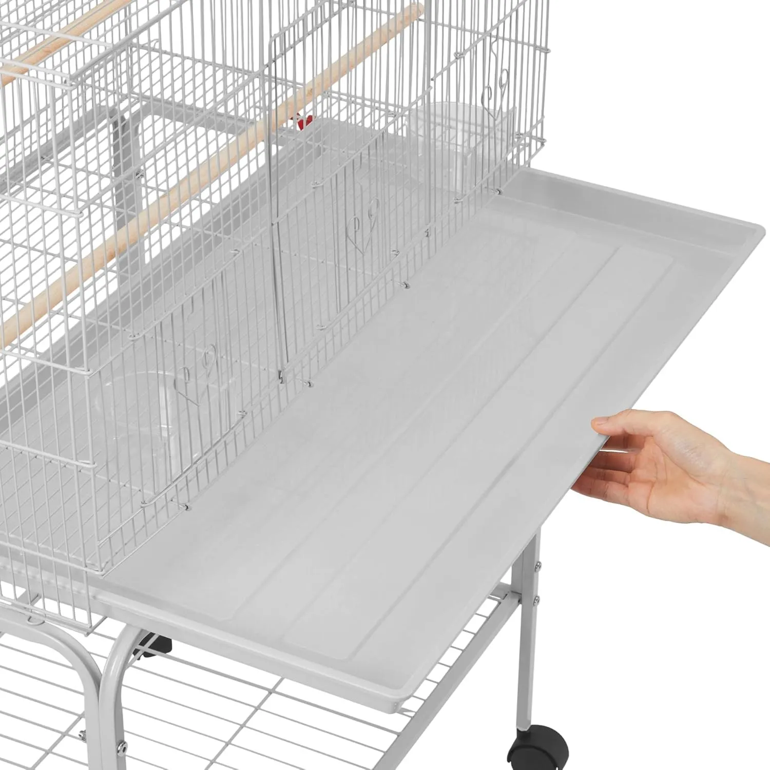 Yaheetech 47'' Height Metal Flight Bird Cage Parrot cage for Parakeets Conures Budgies Lovebirds with Rolling Stand