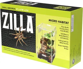 Zilla Micro Habitat Terrarium Enclosure for Small Tree Dwelling Reptiles, Amphibians, Spiders & Other Invertebrates, Small